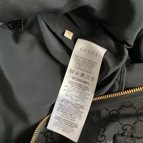 Gucci Black Monogram Jacquard Faille Jumpsuit with Belt - Picture 10 of 14